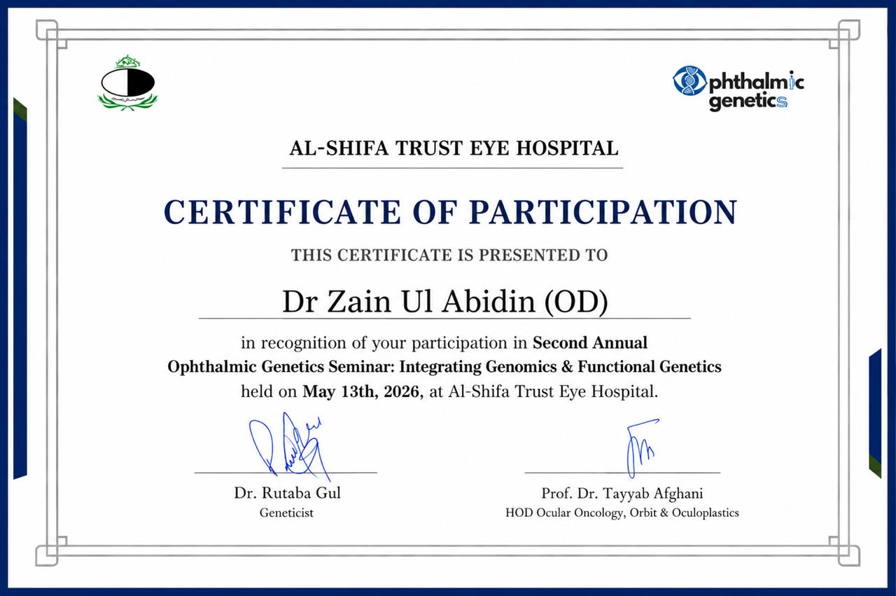 Clinical Certificate — Al-Shifa Trust Eye Hospital